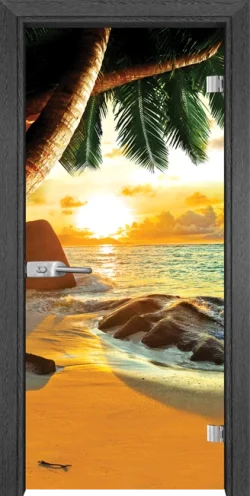Стъклена врата Gama Print G 13-14, Сив кестен